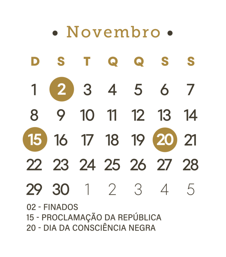 Calendario novembro 2026 para imprimir Calendario novembro 2026 para imprimir