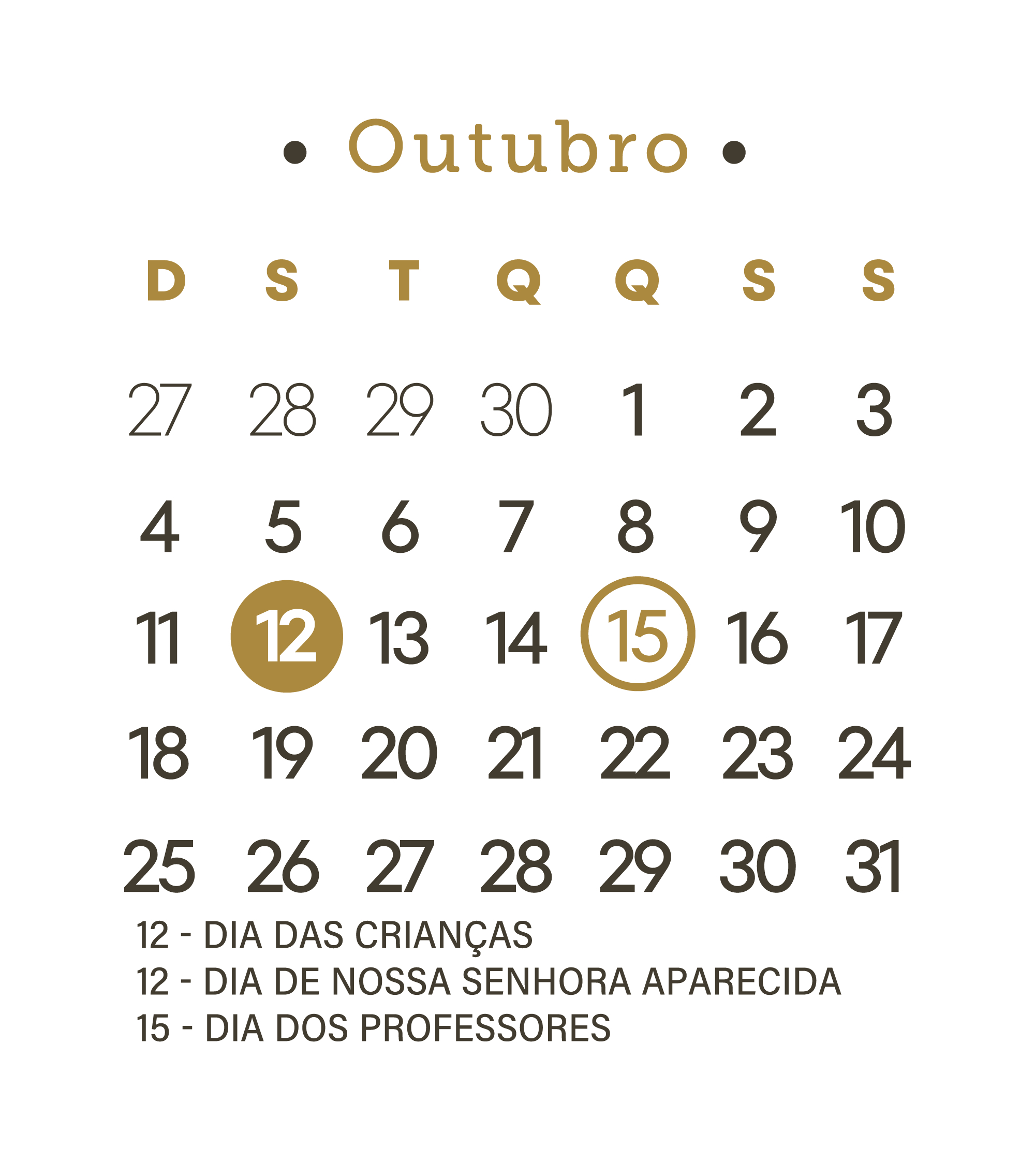 Calendario Outubro 2026 - Fazendo A Nossa Festa | Calendario Outubro De 2026
