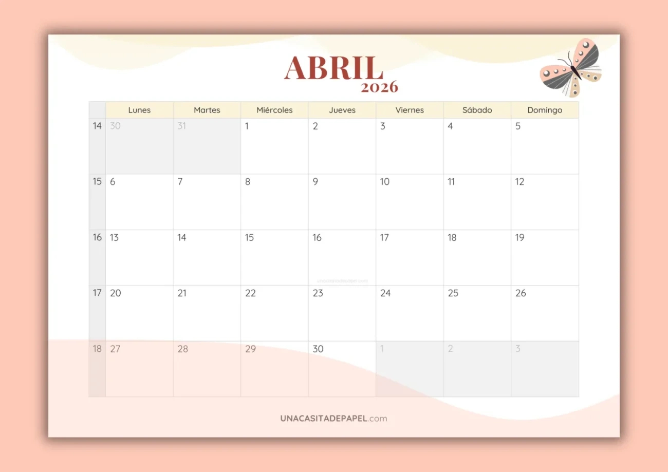 Calendarios ❤️ Para Imprimir | Calendario 2026 para imprimir gratis