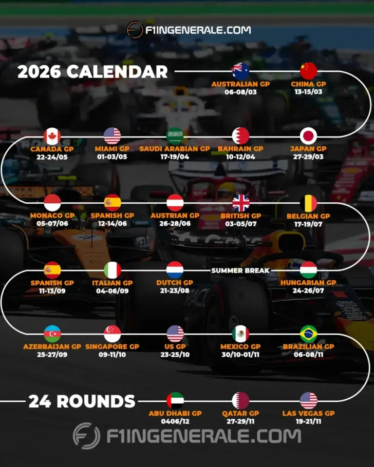 Formula 1 calendario 2026