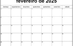Fevereiro De 2025 Calendario Grátis Em Português | Calendario | Calendário de Fevereiro e Março 2025