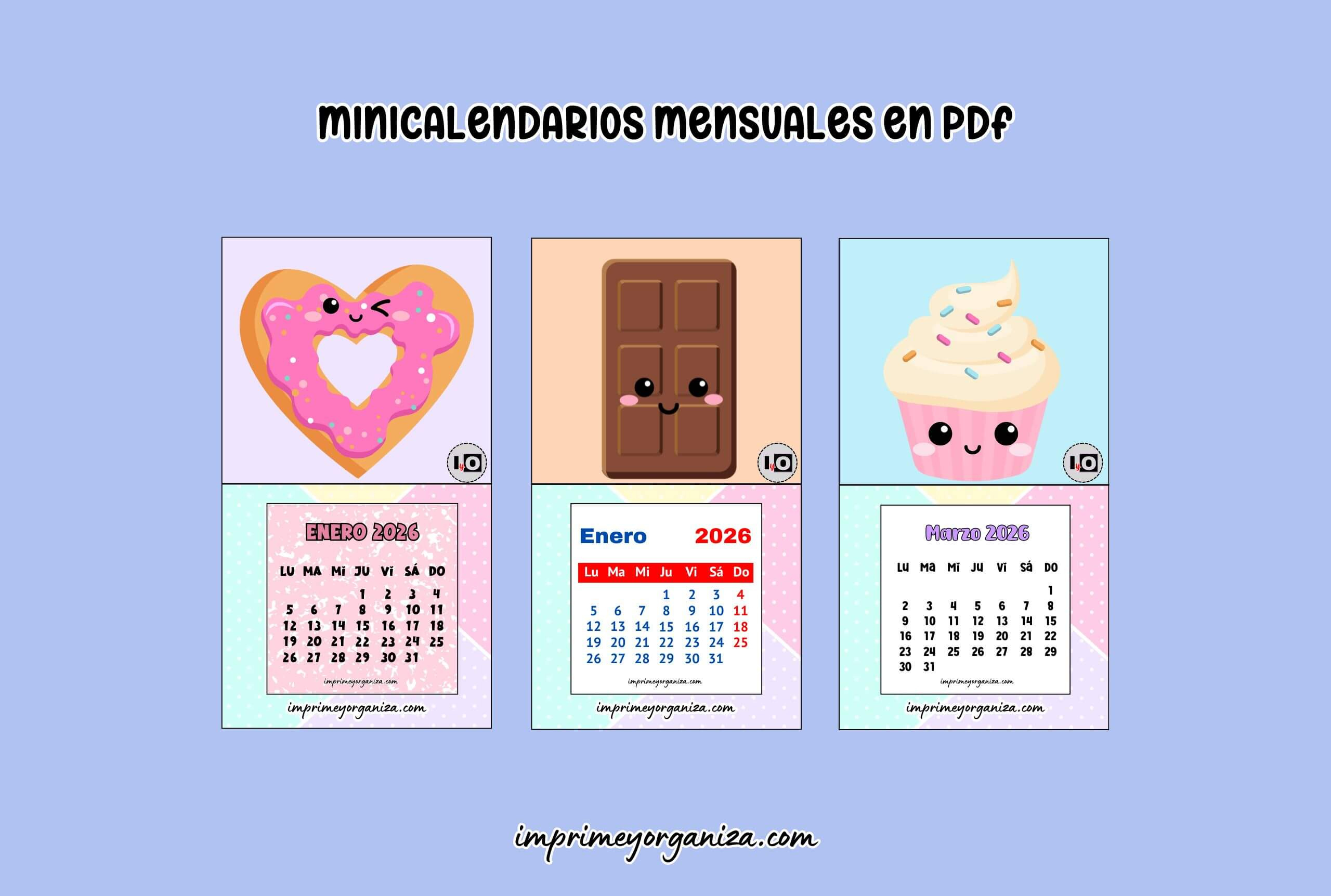 Minicalendarios Mensuales 2026 En Pdf [Gratis] | Mini calendario para imprimir 2026