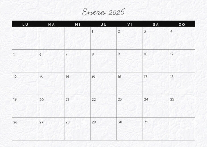 Calendario 2026 para editar gratis
