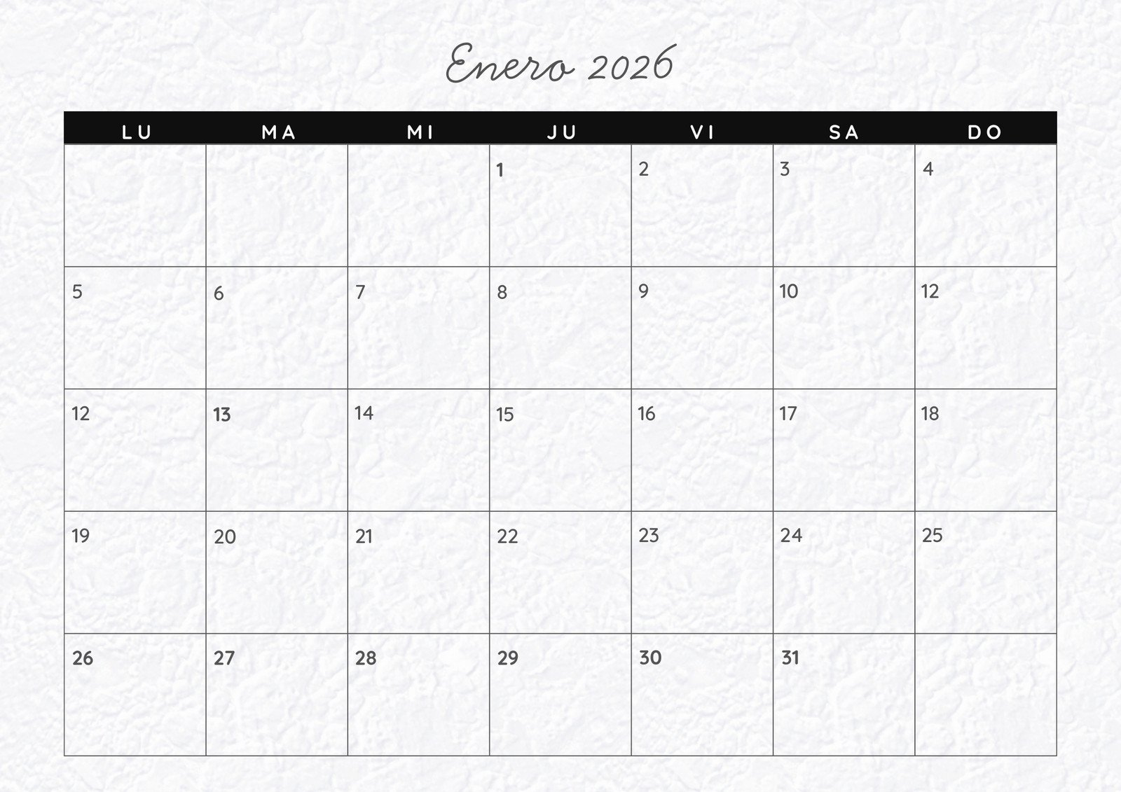 Página 4 - Calendarios 2026 Para Imprimir Y Personalizar | Canva | Calendario 2026 para editar gratis