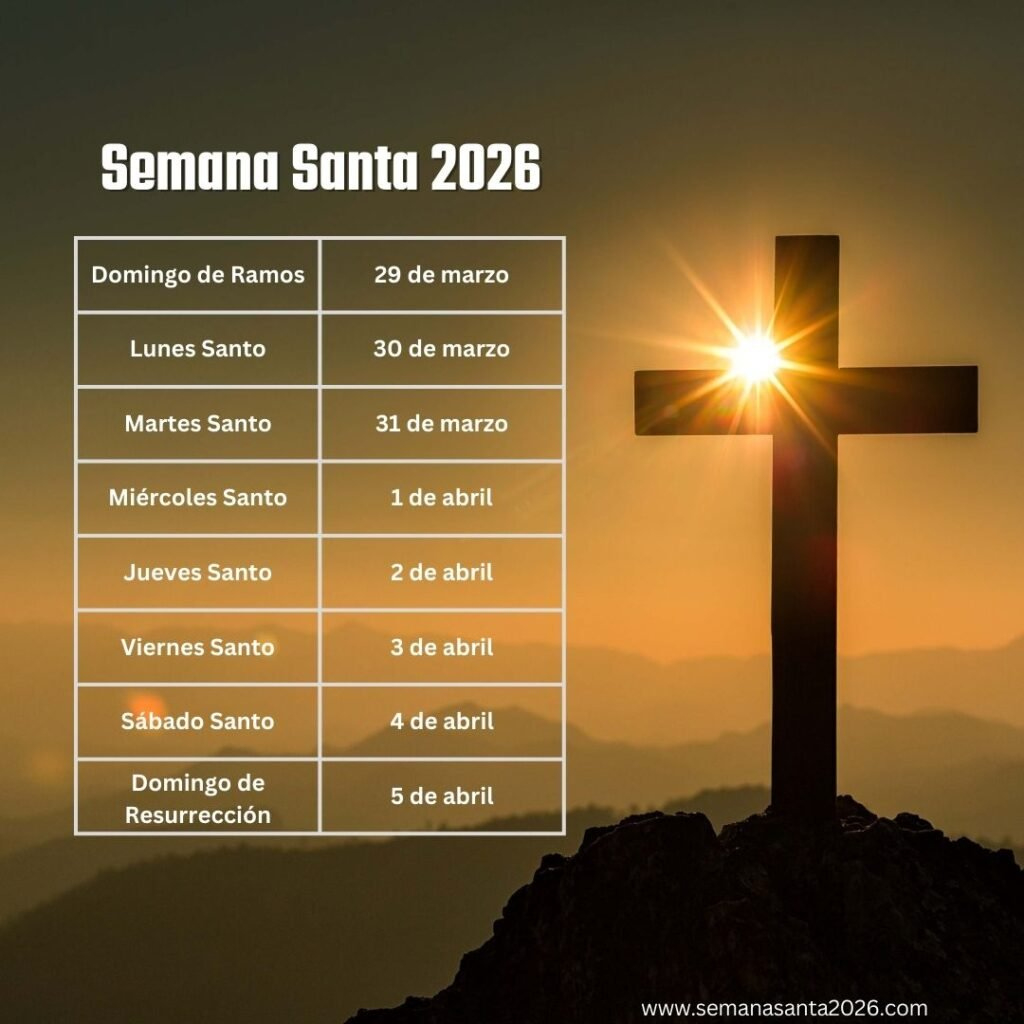 Semana Santa 2026 | Calendario Semana Santa 2026