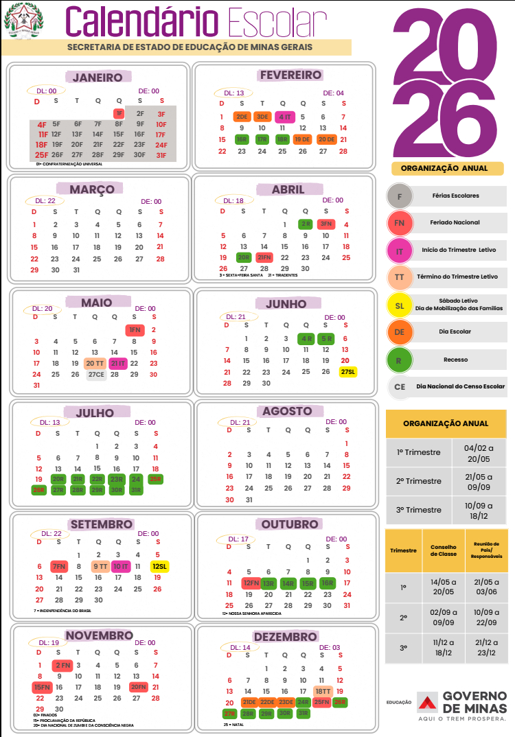 Sre Uberaba | Calendário Escolar 2025 Mg